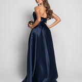 Vestido Longo Glamour Decote Drapeado