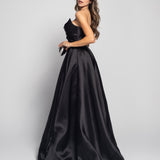 Vestido Longo Glamour Decote Drapeado