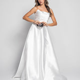 Vestido Longo Glamour Decote Drapeado