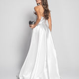 Vestido Longo Glamour Decote Drapeado