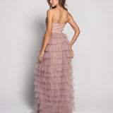 Glamour Long Dress with Ladder Hems