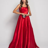 Vestido Longo Glamour Decote Drapeado