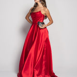 Vestido Longo Glamour Decote Drapeado