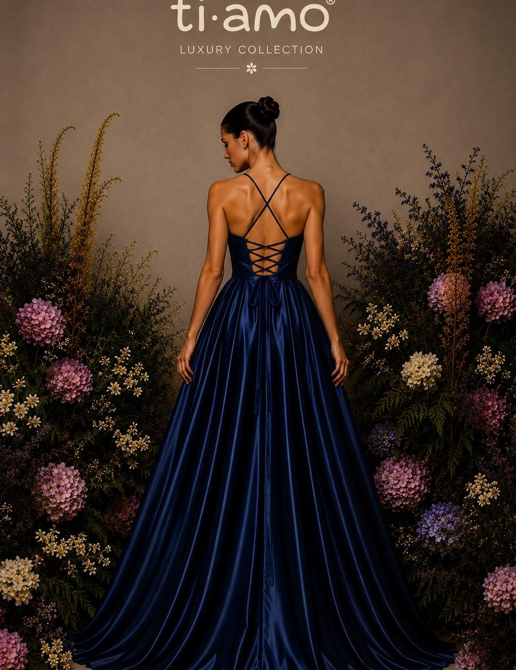 Vestido Longo Efeito Folhos Abertura Lateral