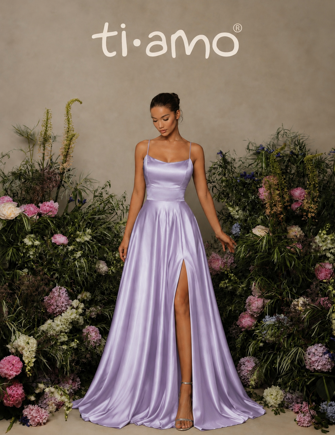 Glamour Dress with Side Slit and Ties