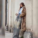 Ti.Amo Zebra-Effect Balloon Denim Trousers