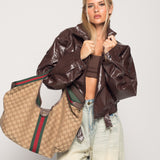 Biker Ti.Amo Cropped De Pele Sintética Efeito Crocodilo