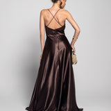 Vestido Glamour Com Decote Em V Pormenor Transparente