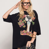 T-Shirt Ti.Amo Oversize Estampado Motivos S.Valentim