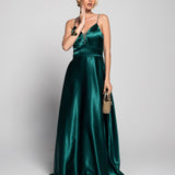 Vestido Glamour Com Decote Em V Pormenor Transparente