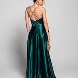 Vestido Glamour Com Decote Em V Pormenor Transparente