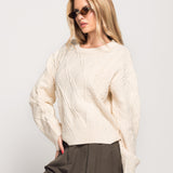 Camisola Ti.Amo De Malha Cropped Relevo Com Padrão