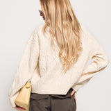 Camisola Ti.Amo De Malha Cropped Relevo Com Padrão