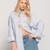 Camisa Ti.Amo Riscas Botões Irreverentes