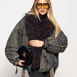 Casaco Ti.Amo De Ganga Cruzado Com Gola Removível