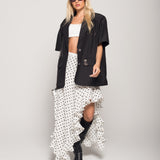 Saia Ti.Amo Polka Dot Assimétrica Com Folhos