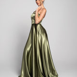 Vestido Glamour Com Decote Em V Pormenor Transparente