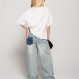 Calça Ti.Amo De Ganga Mega Wide Leg Com Rasgos