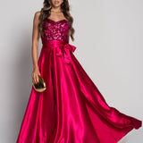 Glamour Long Sequin Corset Dress