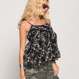 Top Ti.Amo De Alças Com Relvo Floral