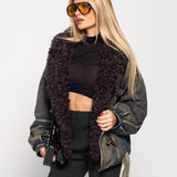 Casaco Ti.Amo De Ganga Cruzado Com Gola Removível