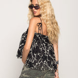 Top Ti.Amo De Alças Com Relvo Floral