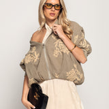 Bomber Ti.Amo Bordado Com Padrão Floral