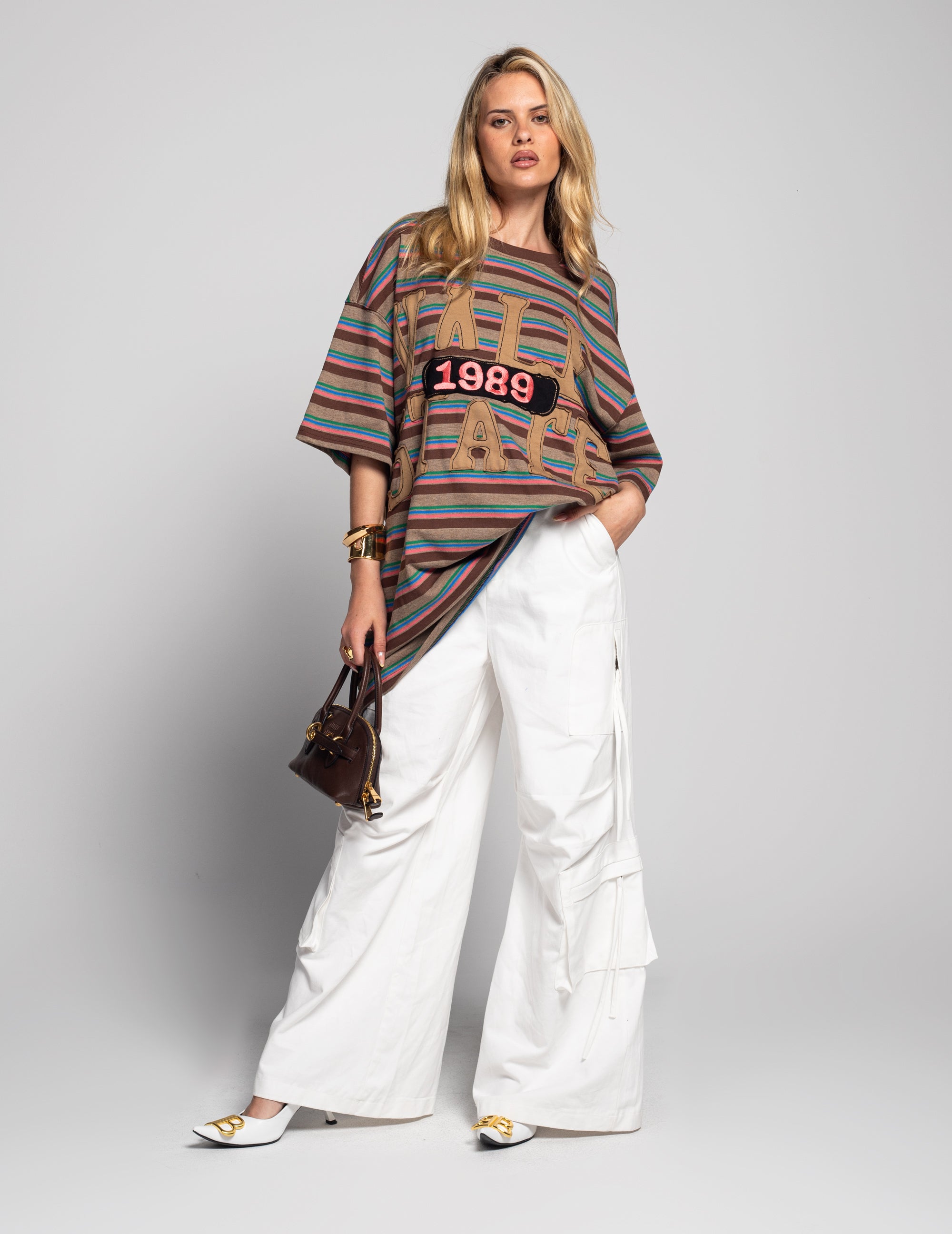 Calça Ti.Amo Wide Leg De Ganga Estilo Cargo