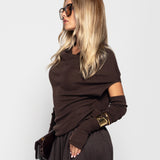 Top Ti.Amo Off Shoulder Com Mistura De Lã