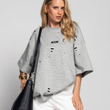T-Shirt Ti.Amo Riscada Com Efeito Sobreposto