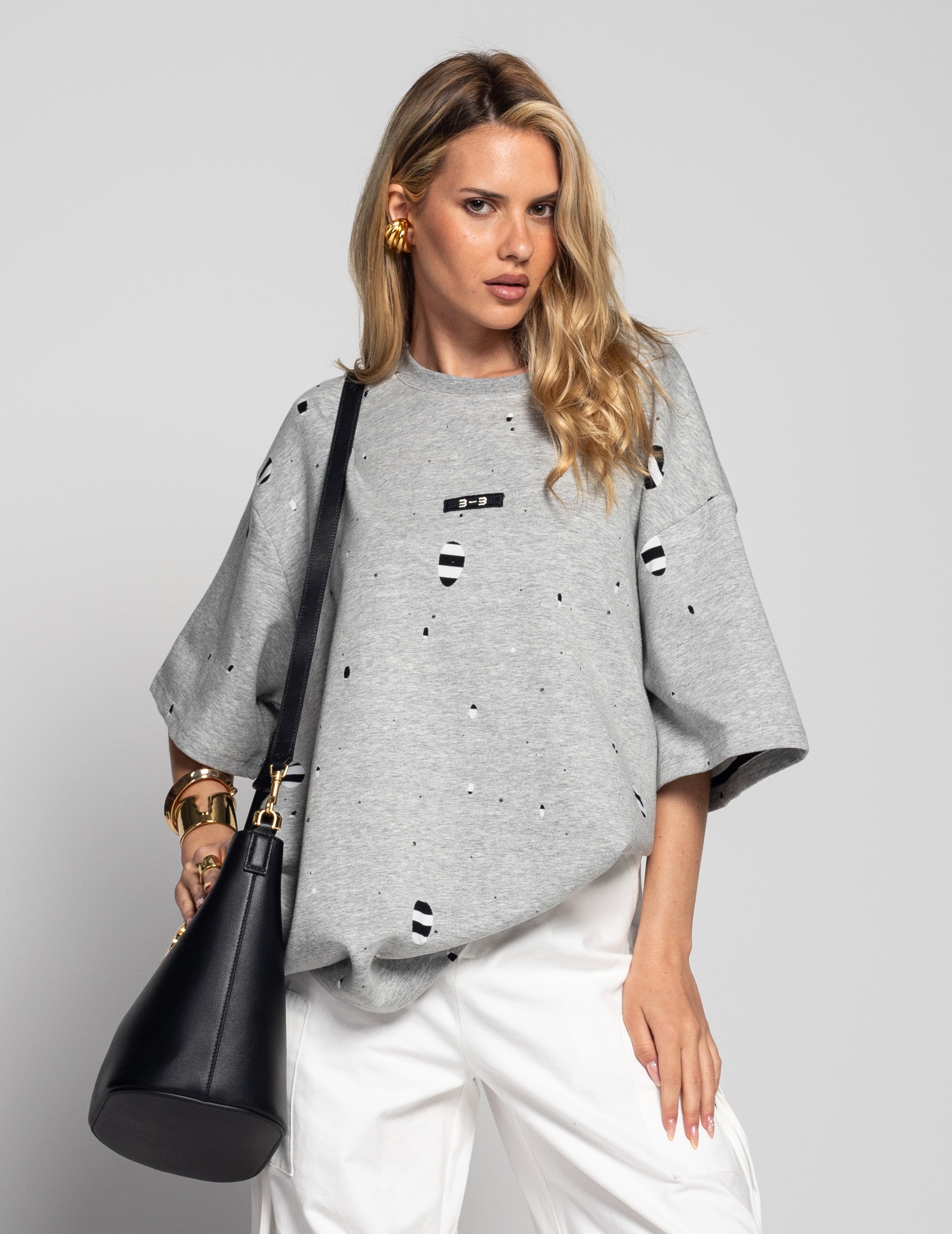 T-Shirt Ti.Amo Riscada Com Efeito Sobreposto