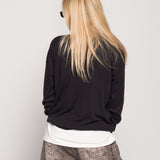 Camisola De Malha Decote Em Bico Mistura Cashmere