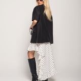 Saia Ti.Amo Polka Dot Assimétrica Com Folhos