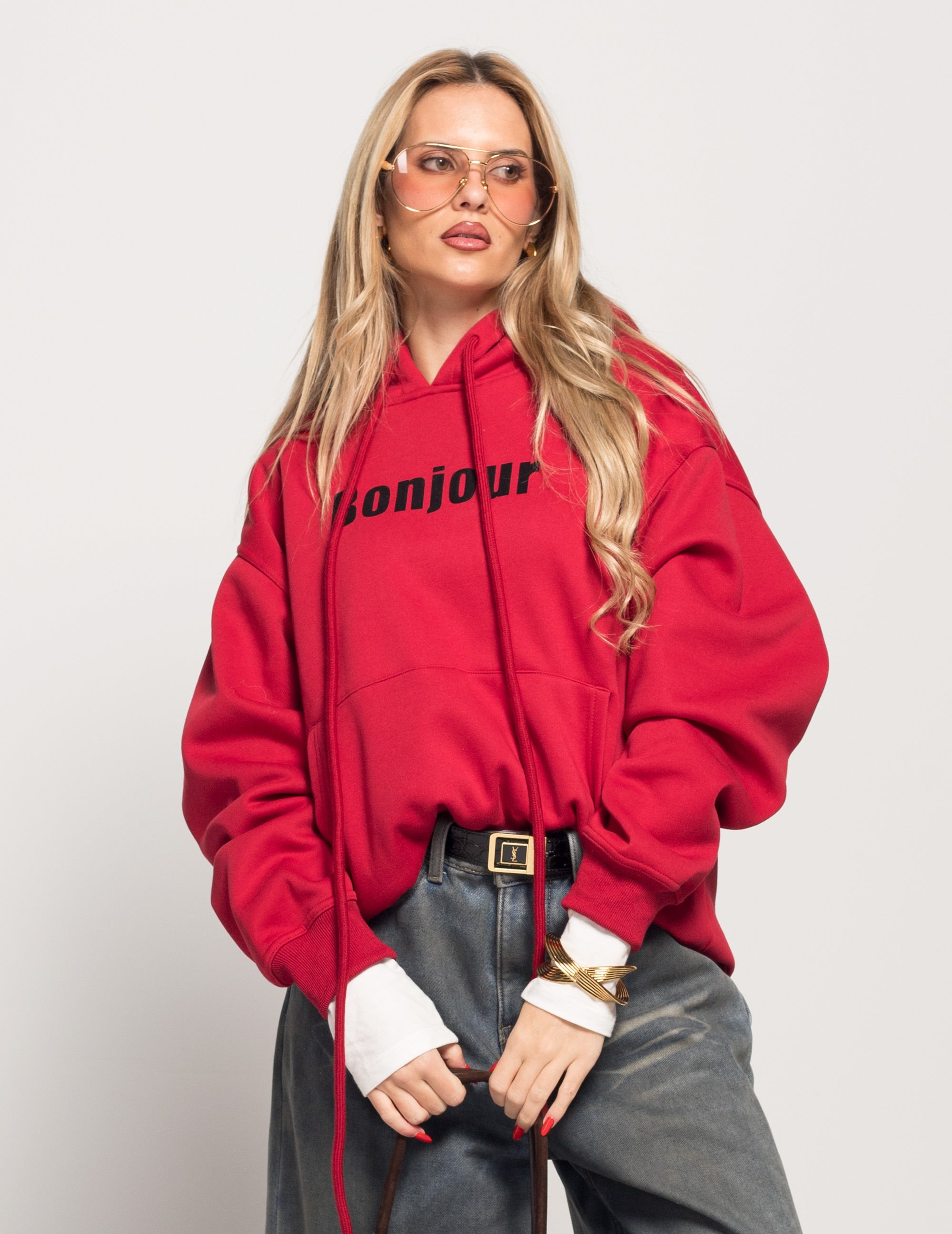 Sweat Ti.Amo De Felpa "Bonjour"