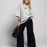 Calça Ti.Amo Wide Leg De Ganga Estilo Cargo