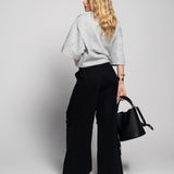 Calça Ti.Amo Wide Leg De Ganga Estilo Cargo