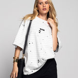 T-Shirt Ti.Amo Riscada Com Efeito Sobreposto