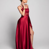Glamour Corsettry Sheer Dress with Draped Neckline