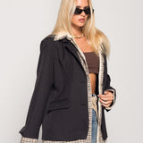 Blazer Ti.amo Efeito Camisa Tartan