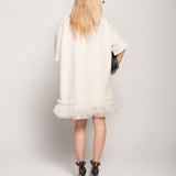 Vestido/T-Shirt Estampada Com Tule