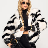 Casaco Ti.Amo Forra A Pele Com Pêlo Padrão Zebra