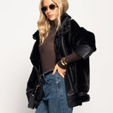 Biker Ti.Amo Reversível De Pele Sintética E Pêlo Sintético