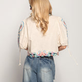 Top Ti.Amo Bordado Motivos Florais