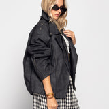 Biker Oversize De Pele Sintética
