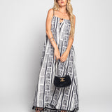 Vestido Ti.Amo Estampado Indígena Com Franjas