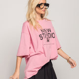 T-Shirt Ti.Amo Estampado Tipo Desgastado