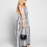 Vestido Ti.Amo Estampado Indígena Com Franjas