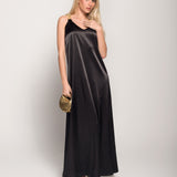 Vestido Ti.Amo Longo Acetinado Premium Pormenores Dourados