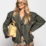 Biker Oversize De Pele Sintética