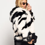 Casaco Ti.Amo Forra A Pele Com Pêlo Padrão Zebra
